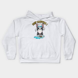 Funny French Bulldog Ship Happens Pun Kids Hoodie